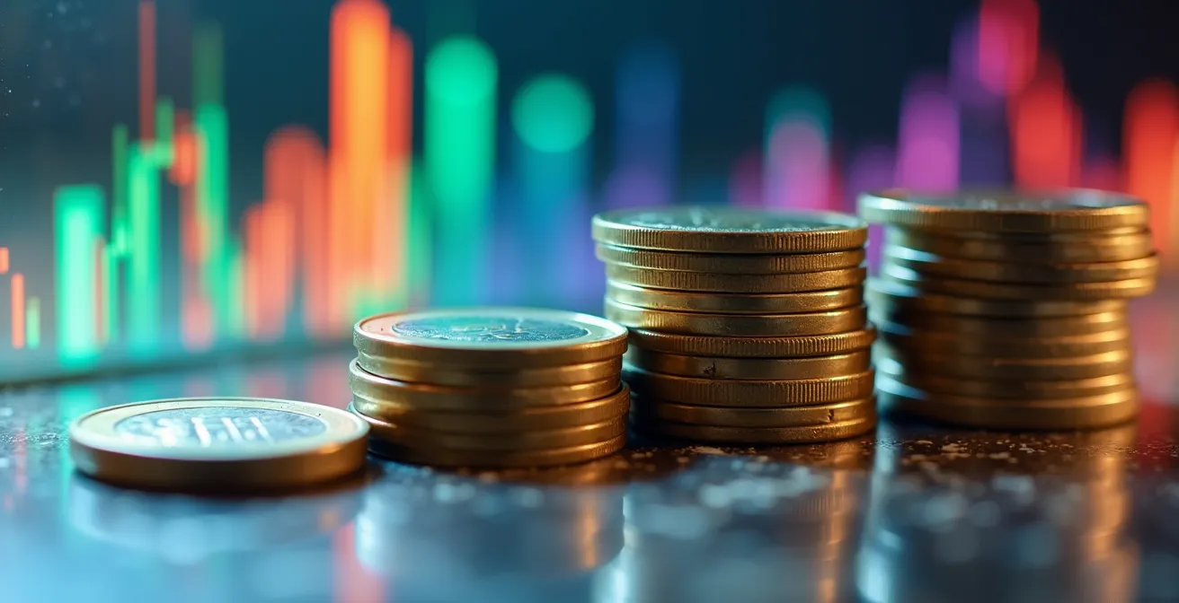 Abstrakte Visualisierung von Cashflow-Strömen und Working Capital Management