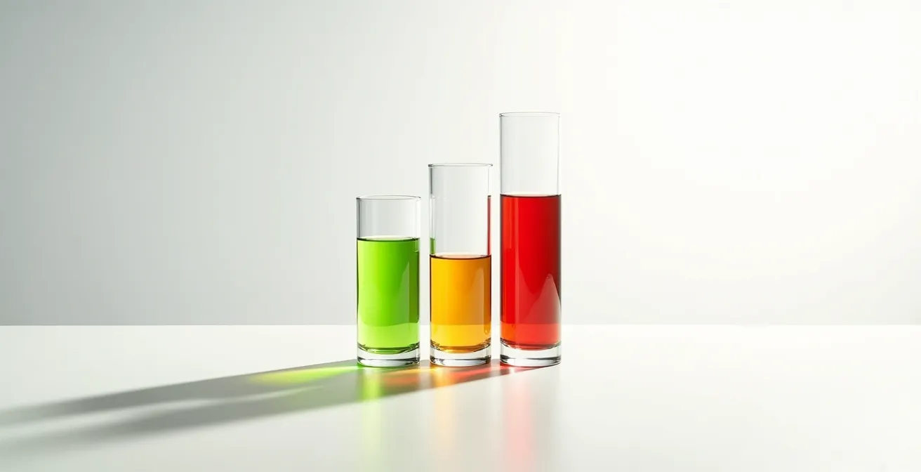 Dreifache Szenarioplanung mit Best-Case, Realistic-Case und Worst-Case Projektionen als drei verschieden hohe Glassäulen.