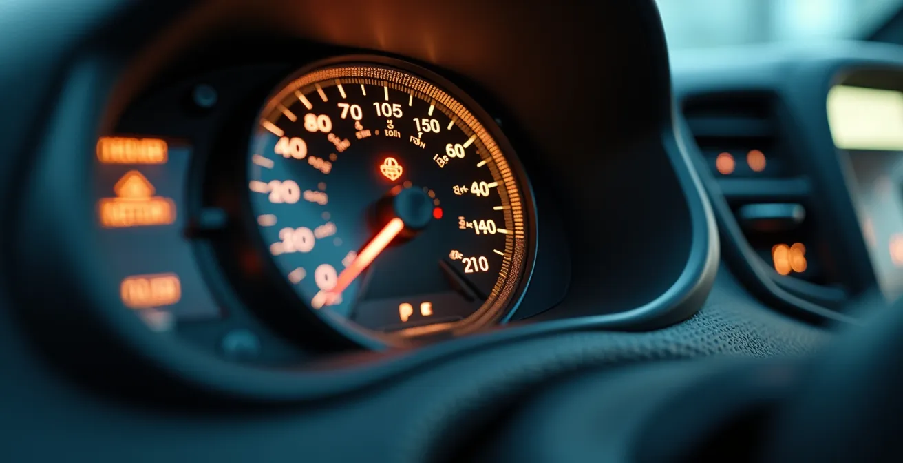 Analyse des optimalen Ersatzzeitpunkts für Firmenfahrzeuge, dargestellt durch eine Nahaufnahme eines Kilometerzählers