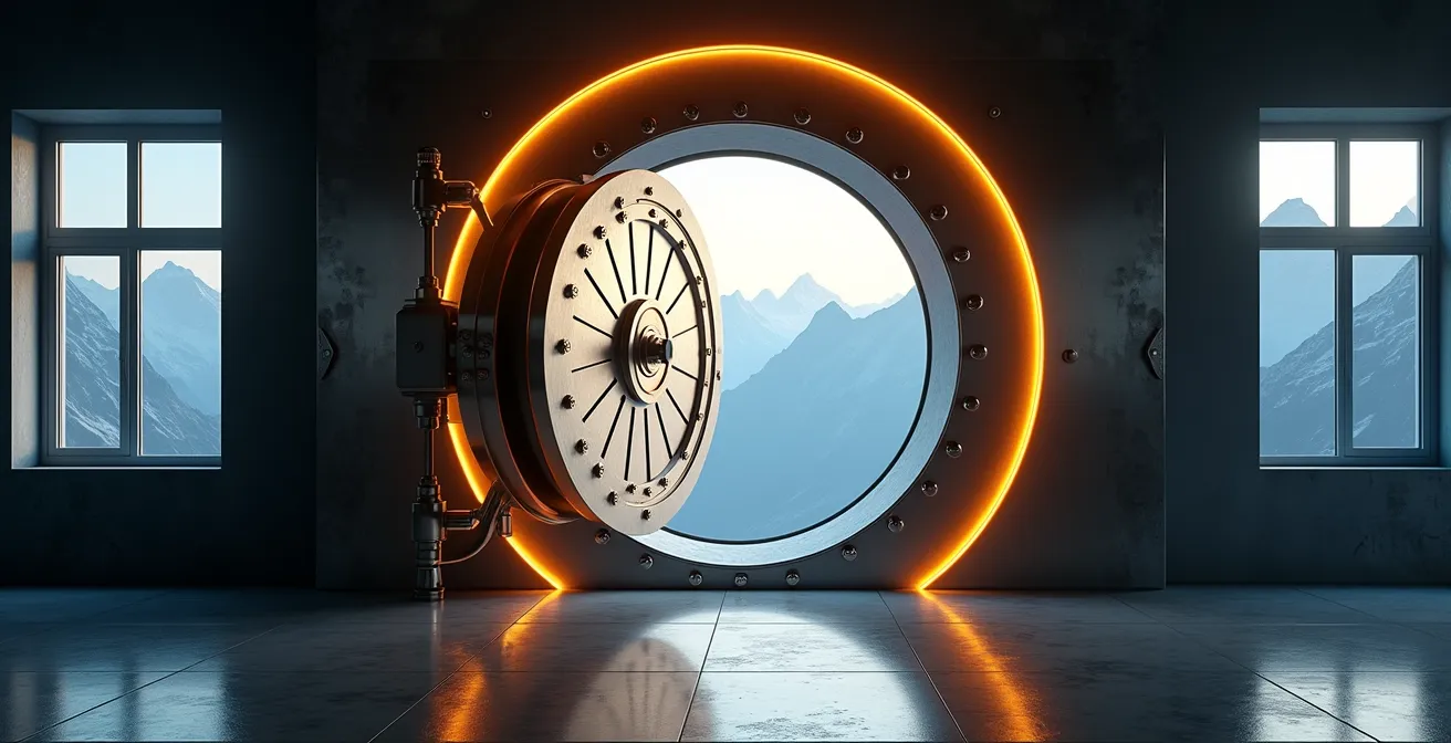 Hochsicherheitstresor in einem Schweizer Zollfreilager für die sichere Goldlagerung