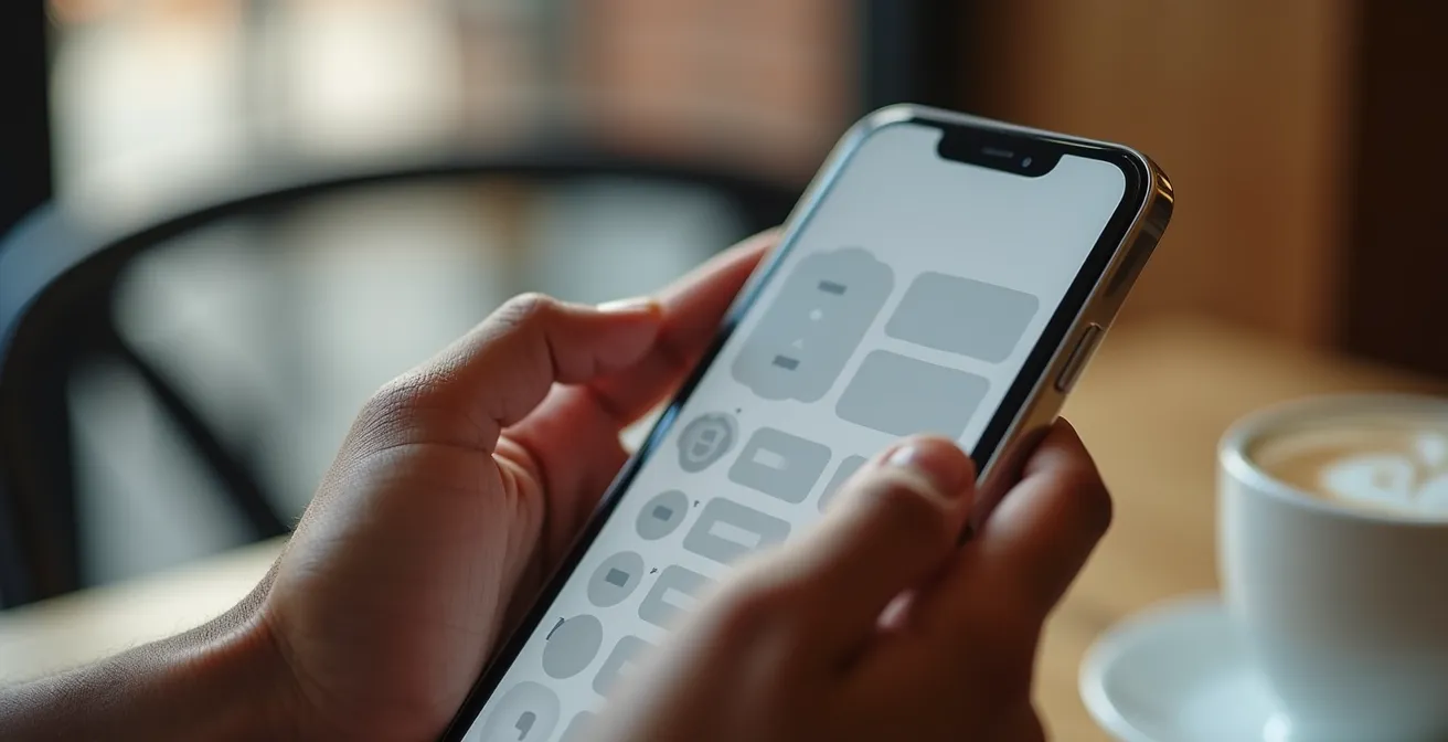 Hände halten ein Smartphone und zeigen ein optimiertes Checkout-Formular mit einer für den Daumen geeigneten Oberfläche