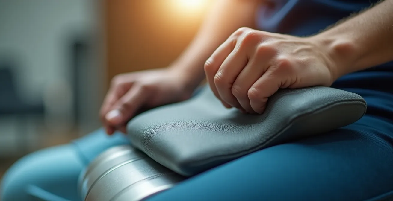 Detailaufnahme medizinischer Rehabilitation mit verschwommenem Hintergrund