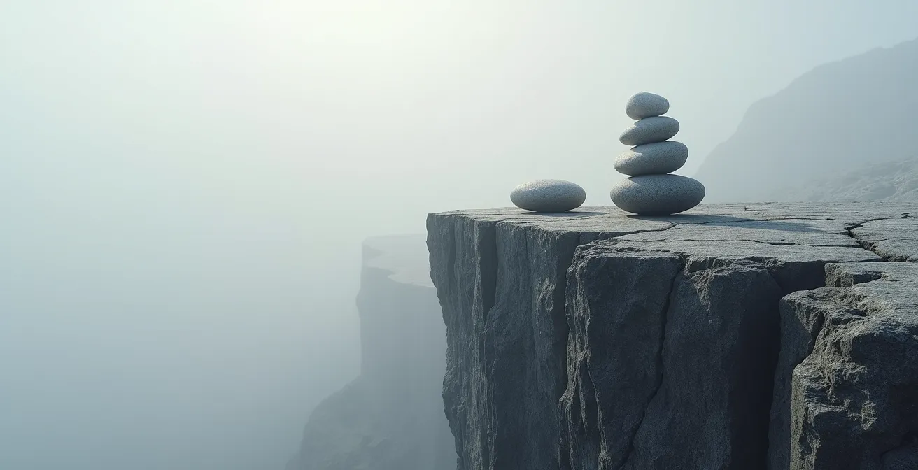 Metaphorische Darstellung der Rating-Klippe zwischen Investment Grade und Junk Status